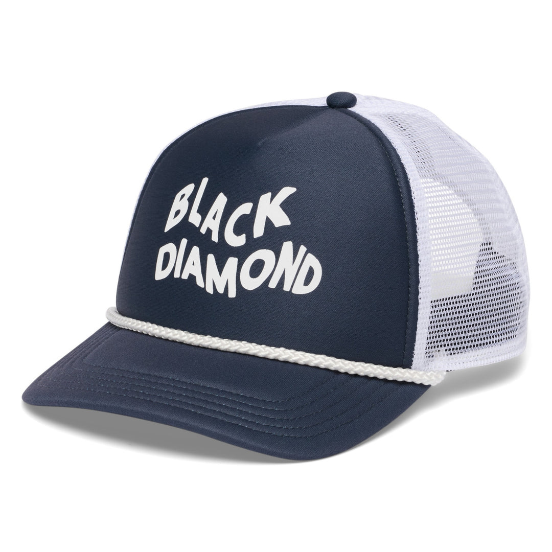 Black Diamond Flat Bill Trucker Hat - Charcoal-White Wavy Black Diamond