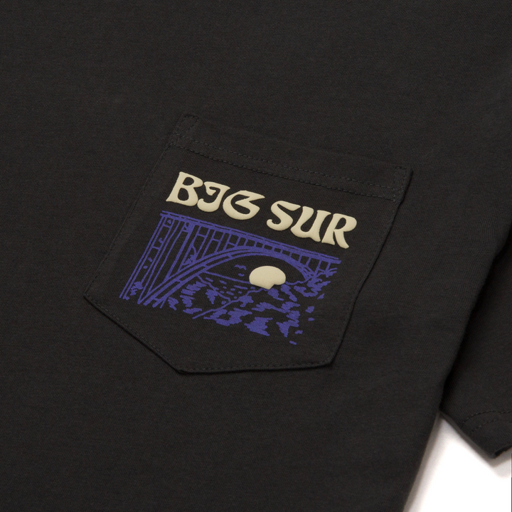 Big Sur Bridges Puff Print Pocket Tee - Vintage Black