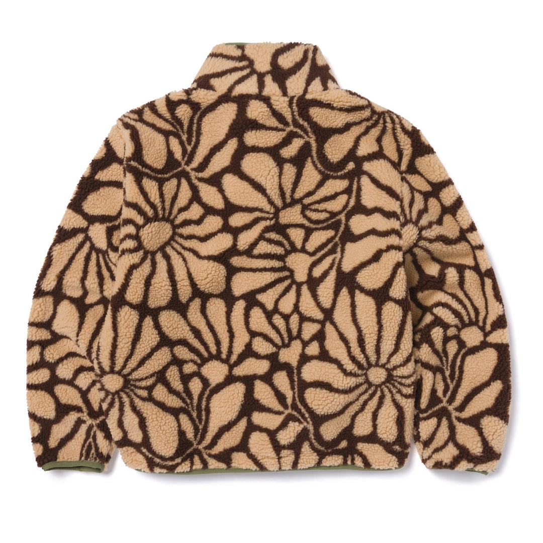 Parks Project Desert Wildflowers High Pile Women's Fleece Jacket - Cream and Brown