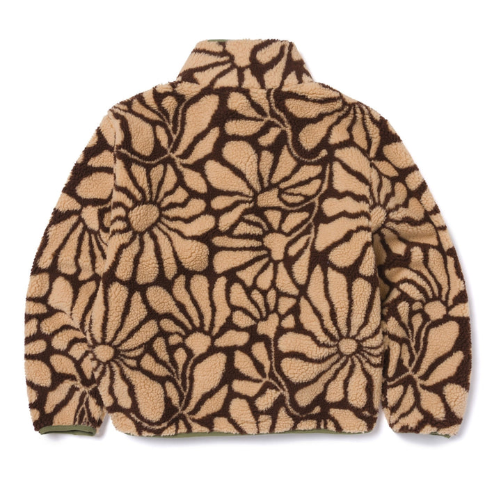 Parks Project Desert Wildflowers High Pile Women's Fleece Jacket - Cream and Brown