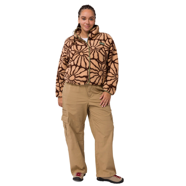 Parks Project Desert Wildflowers High Pile Women's Fleece Jacket - Cream and Brown