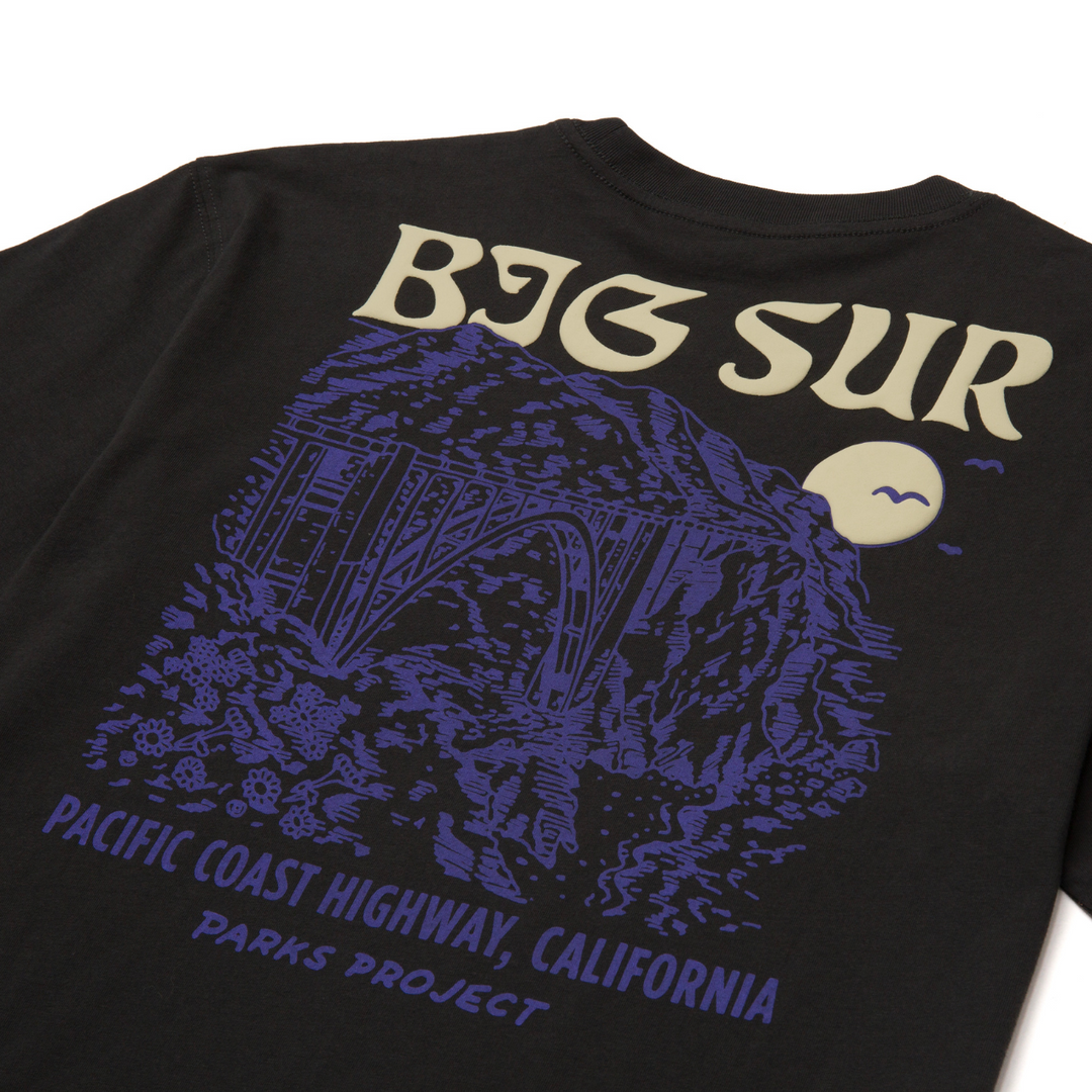 Big Sur Bridges Puff Print Pocket Tee - Vintage Black