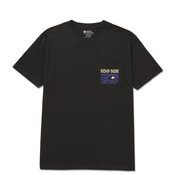 Big Sur Bridges Puff Print Pocket Tee - Vintage Black