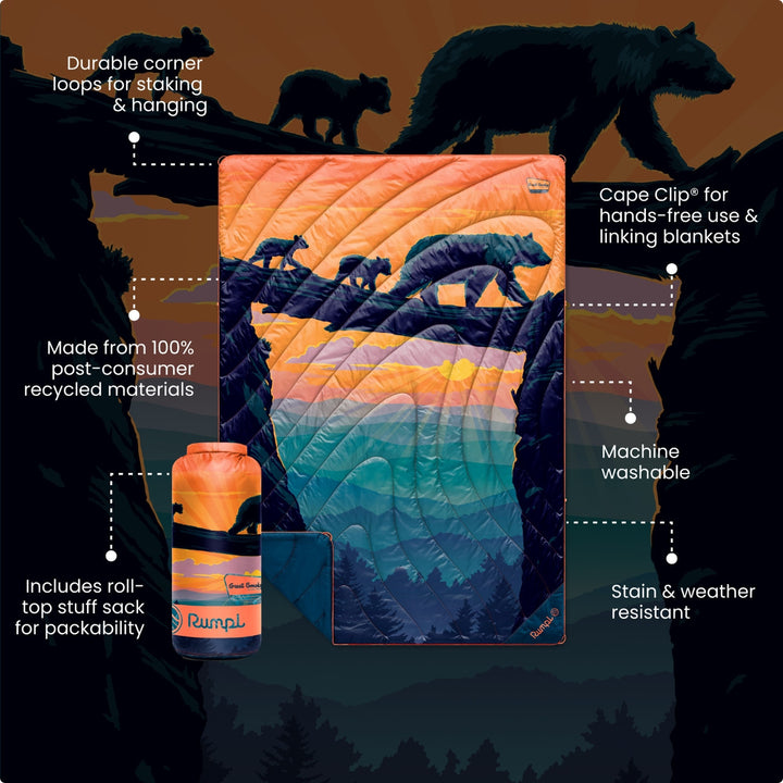 Rumpl Original Puffy Blanket - Great Smoky National Park