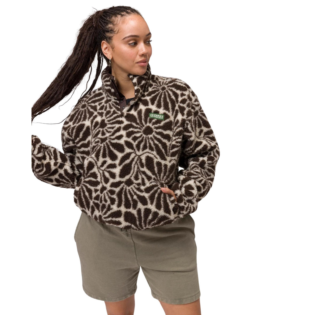 High Desert Wildflowers High Pile Fleece - Brown and Natural