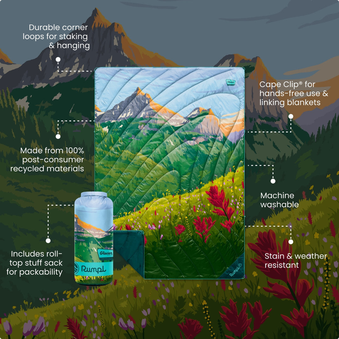 Rumpl Original Puffy Blanket - Glacier National Park
