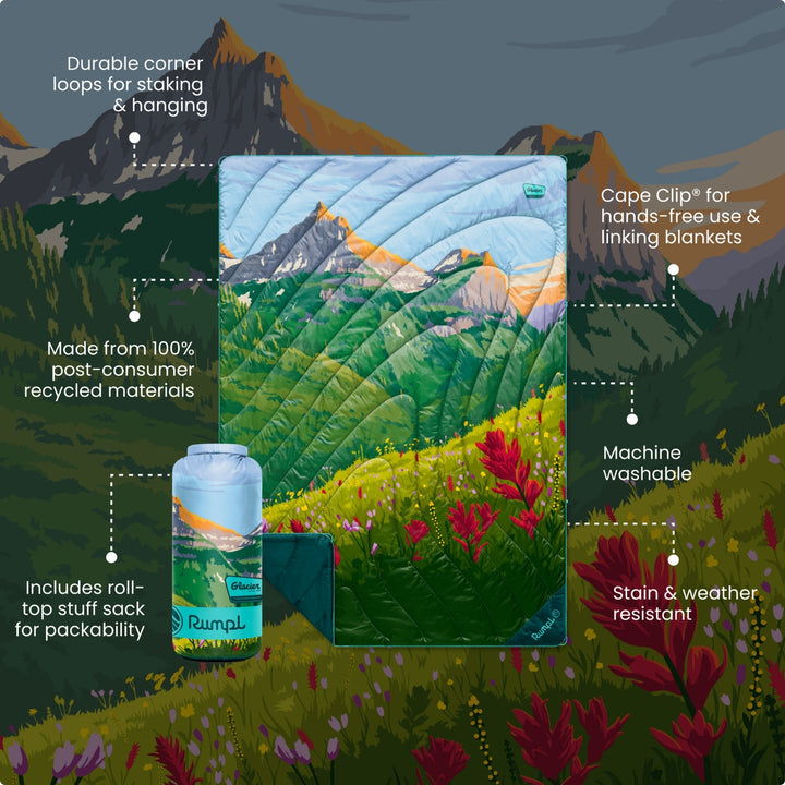 Rumpl Original Puffy Blanket - Glacier National Park
