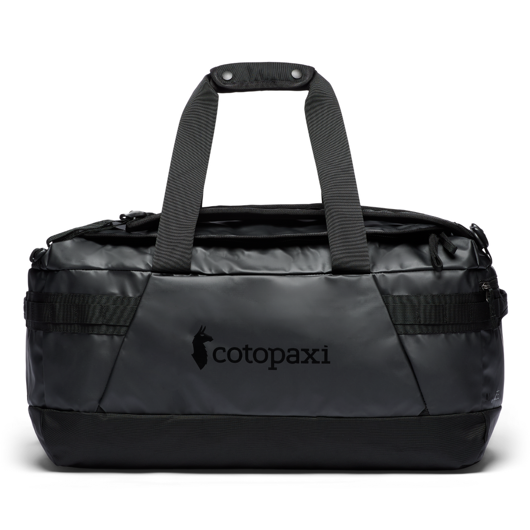 cotopaxi allpa 35 duffel strap 35L Travel Pack Black A front zip accessory pocket with internal organization holds chargers and travel docs Cotopaxi Allpa 35 L Travel