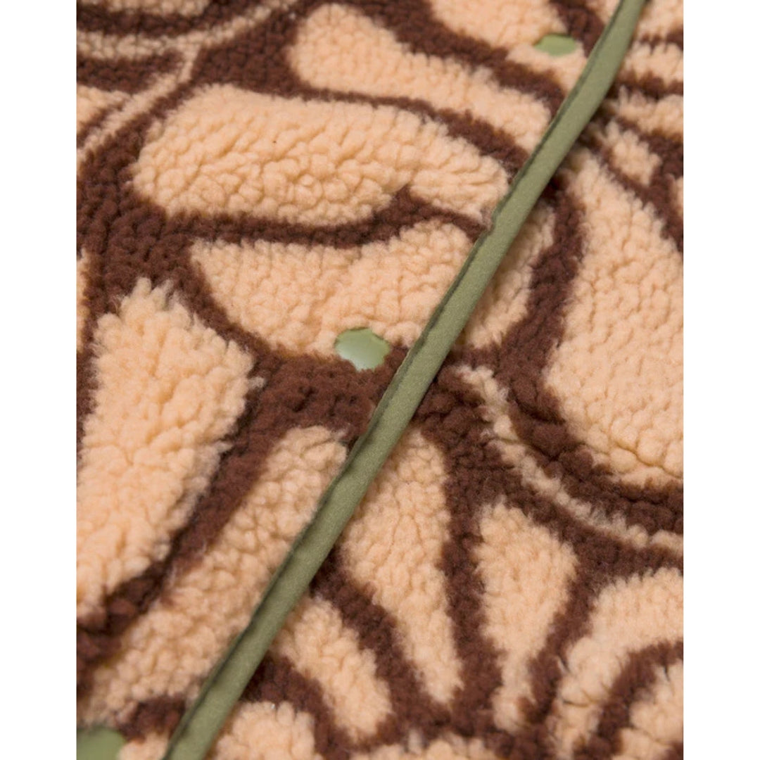 Parks Project Desert Wildflowers High Pile Women's Fleece Jacket - Cream and Brown