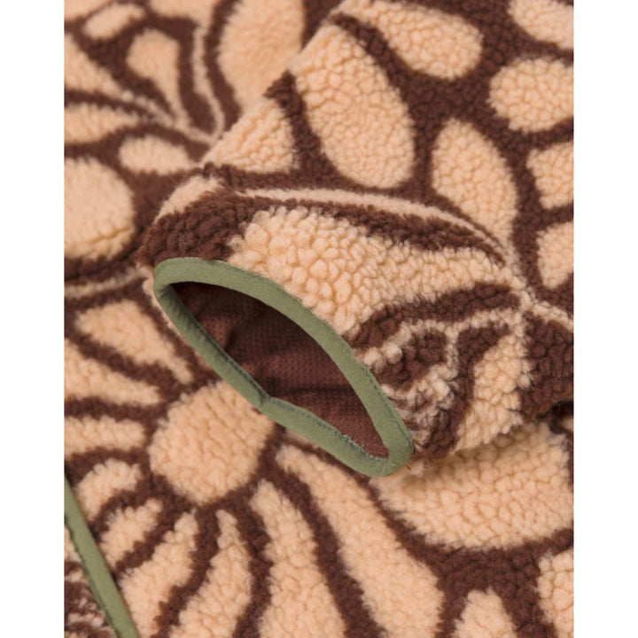 Parks Project Desert Wildflowers High Pile Women's Fleece Jacket - Cream and Brown