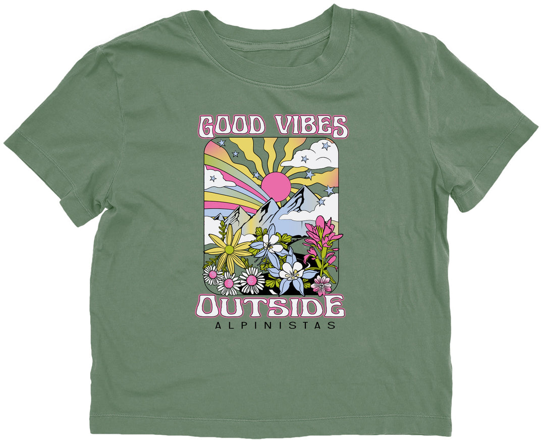 Alpinistas "Good Vibes Outside" Tee - Agave