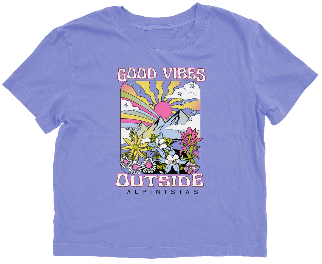Alpinistas "Good Vibes Outside" Tee - Periwinkle