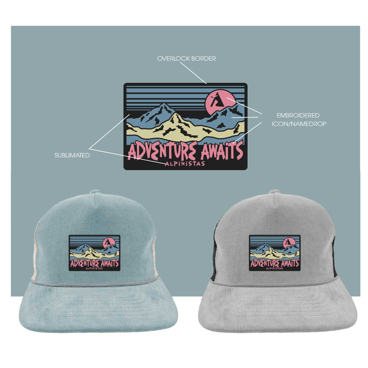 Alpinistas Adventure Awaits Corduroy Hat