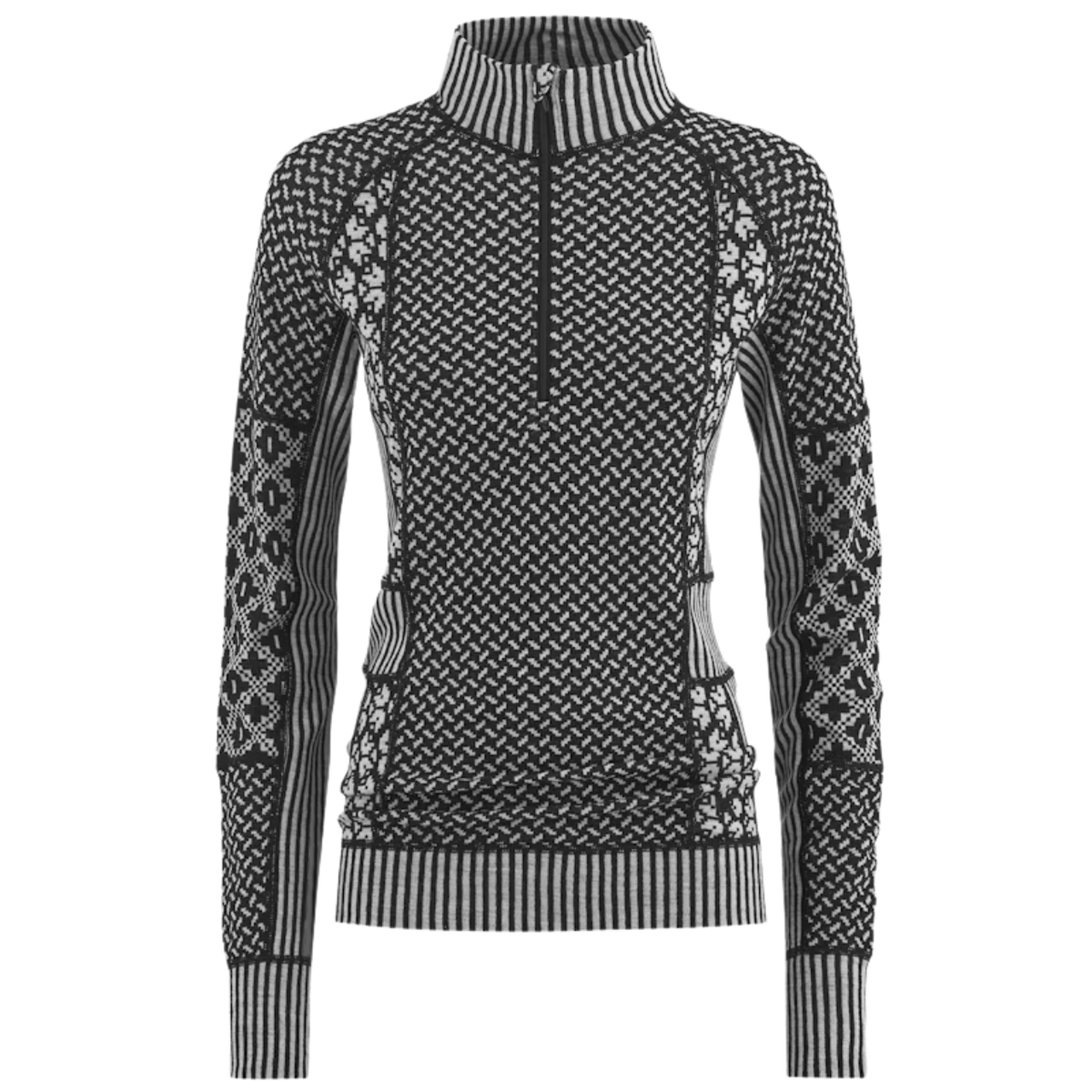Kari Traa Smekker Half-Zip Baselayer - 100% Merino Wool Black