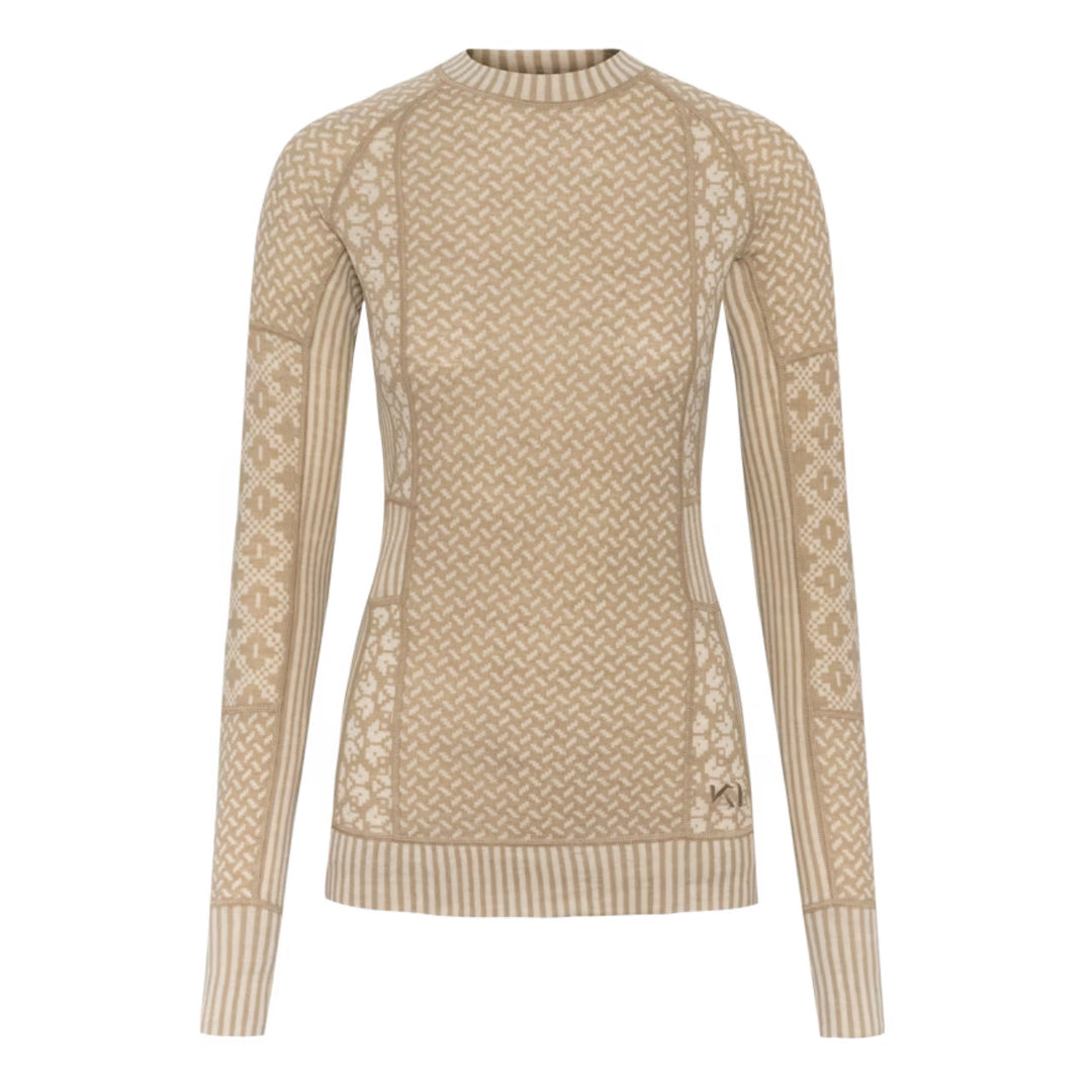 Kari Traa Smekker Long Sleeve Baselayer - 100% Merino Wool Mocha