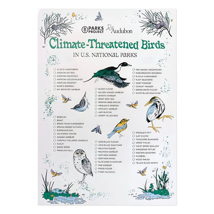 Parks Project x Audubon Bird Checklist Poster